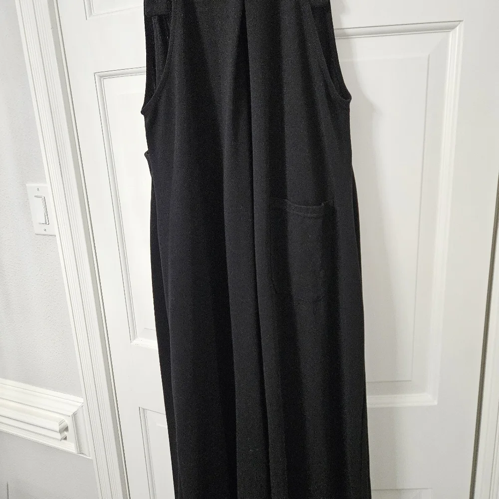 Halara Waffle Casual Maternity Jogger Overalls with Pockets medium black - Picture 11 of 12